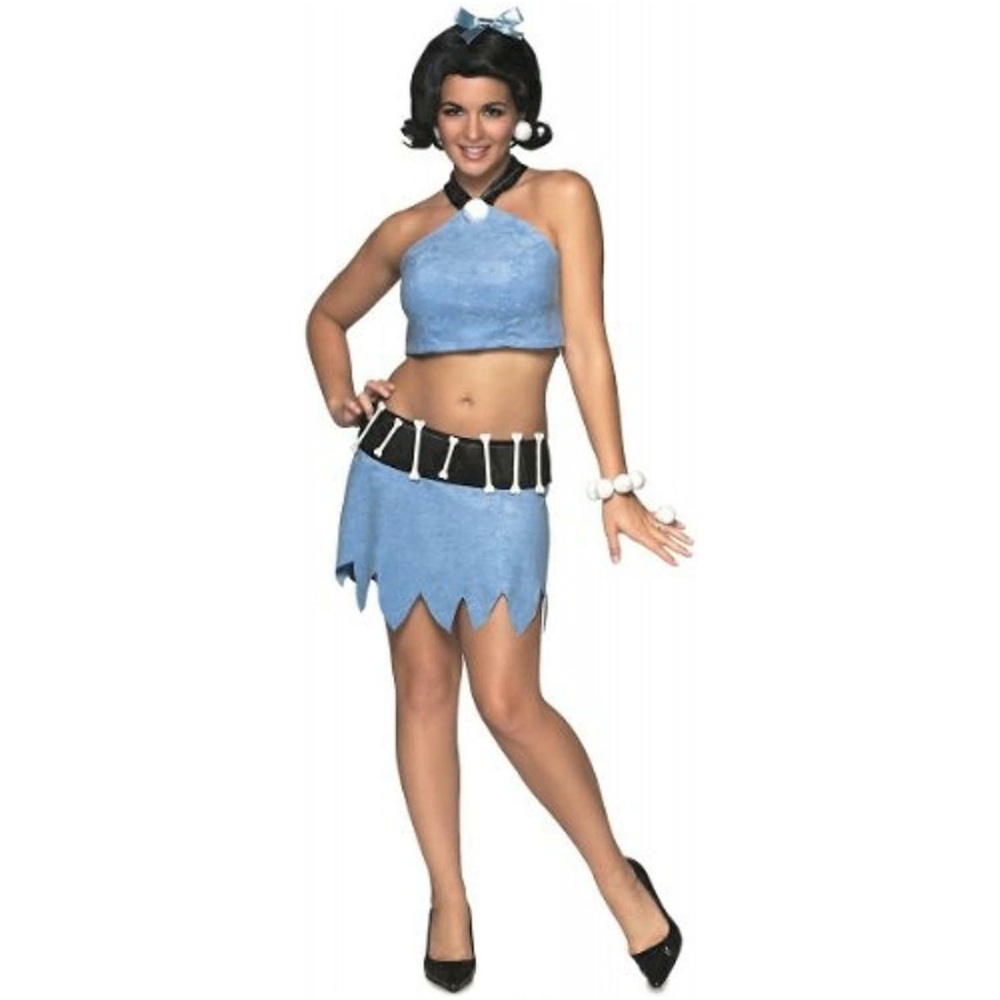 Flintstones Betty Rubble Costume XS 2-6 top skirt belt wig complete Halloween